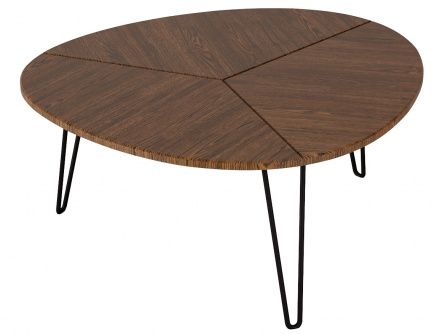 Eyton 006363 coffee table, brown color, lmdf materials, metal