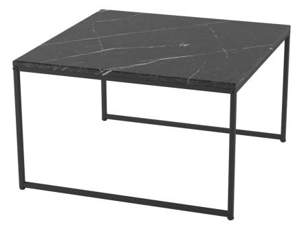 Coffee table Over 006726, color black marble/black, mdf materials, metal