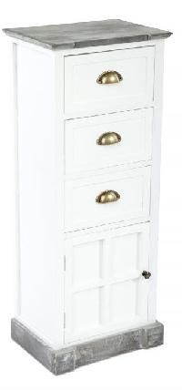 Chest of drawers HX-305z, white wood, table top. gray