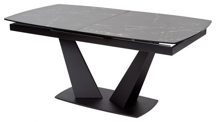 M-city ACUTO2 60016 table, black metal, porcelain stoneware, black marble