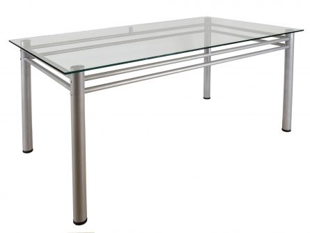 Kitchen table Robert 000572, metallic color, materials glass, metal