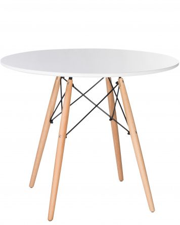 Kitchen table DOBRIN CHELSEA`90, legs light beech, color white