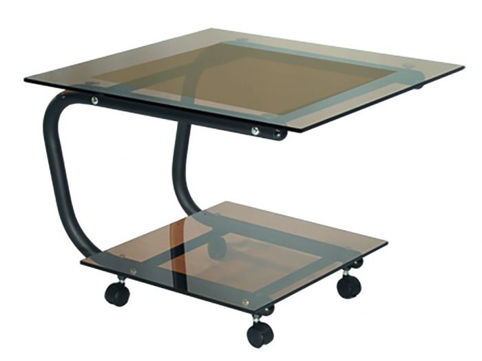 Coffee table Duo 001099, color black, mdf materials, metal