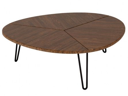 Eyton 006361 coffee table, brown color, lmdf materials, metal