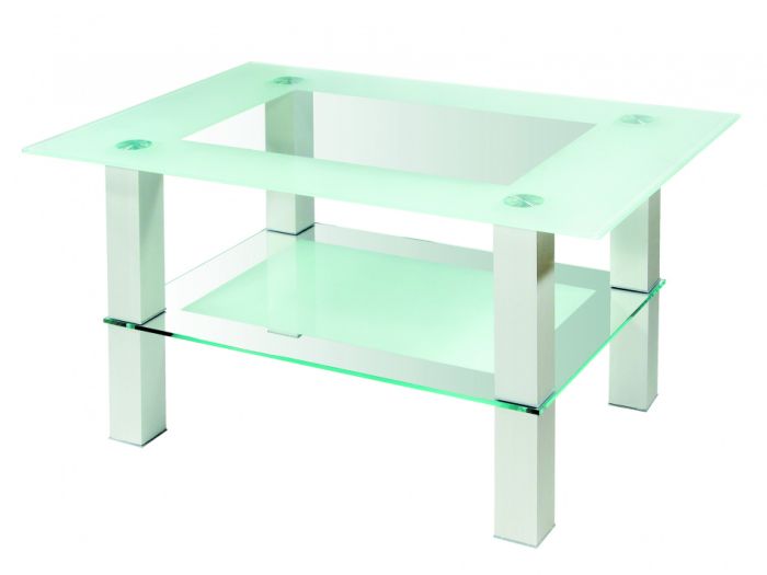 Crystal coffee table 001678, color aluminum, materials glass, metal